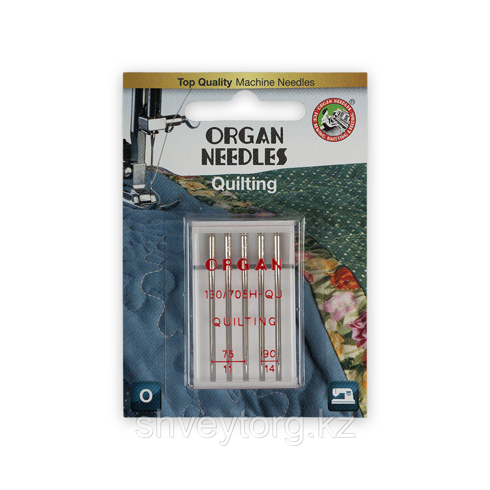 Иглы для квтилтинга ORGAN H-QU QUILTING 75/90 (5 шт) (Блистер), фото 1