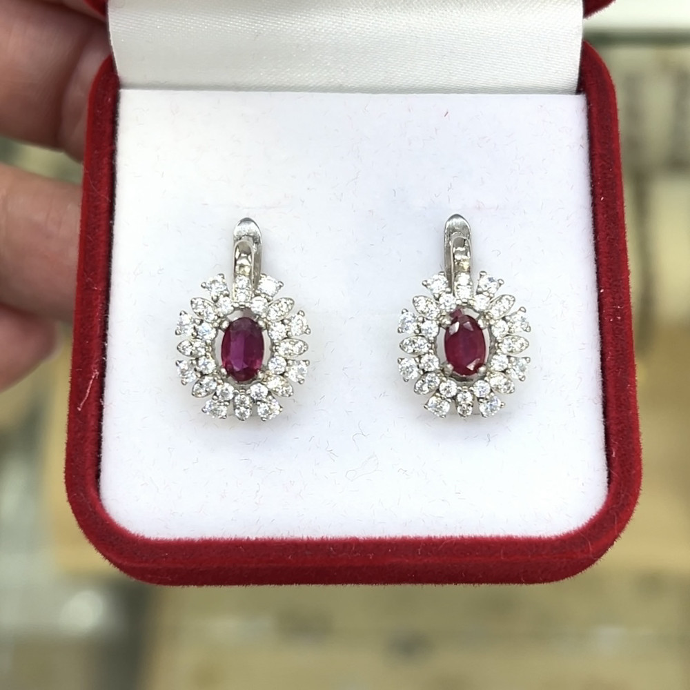 Серьги с натуральными Рубинами, фото 1