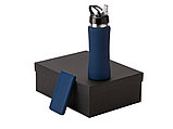Подарочный набор с бутылкой для воды и повербанком С2, 10000 mAh, темно-синий, фото 2