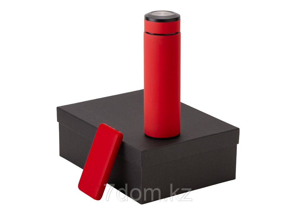 Подарочный набор с термосом и повербанком С2, красный, фото 1