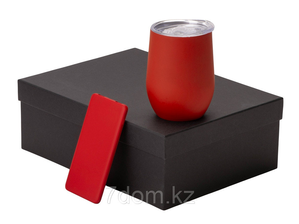 Подарочный набор с термокружкой и повербанком С1, 5000 mAh, красный, фото 1