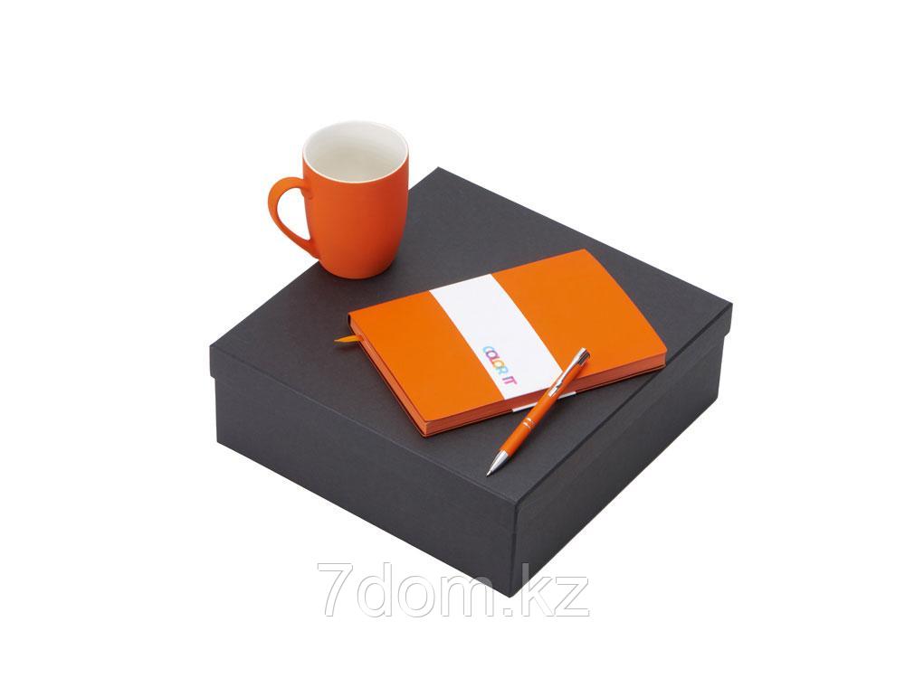 Подарочный набор с блокнотом С1, металлической ручкой и кружкой, оранжевый, фото 1