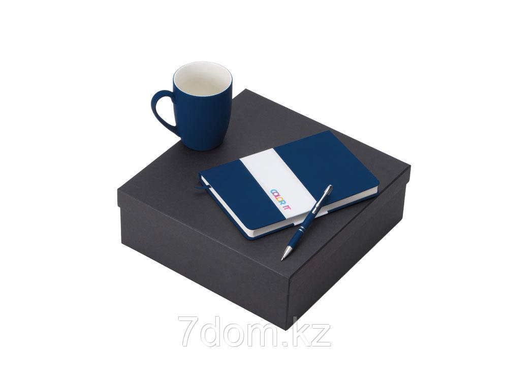 Подарочный набор с блокнотом С3, металлической ручкой и кружкой, темно-синий, фото 1