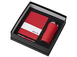 Подарочный набор с блокнотом С2, металлической ручкой и термокружкой, красный, фото 2