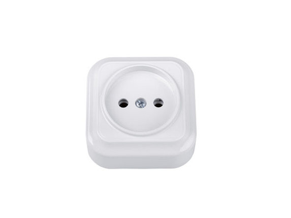 Розетка 1-ая (открытая, б/з) белая, Вариант, Bylectrica, фото 1