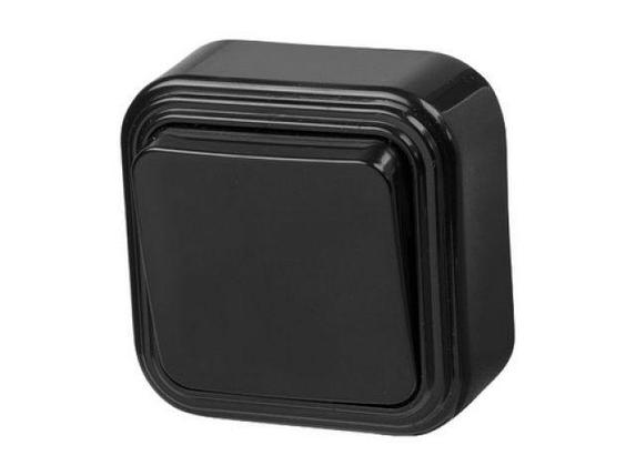 Выключатель 1 клав. (открытый, 6А) черный, Пралеска, Bylectrica, фото 1