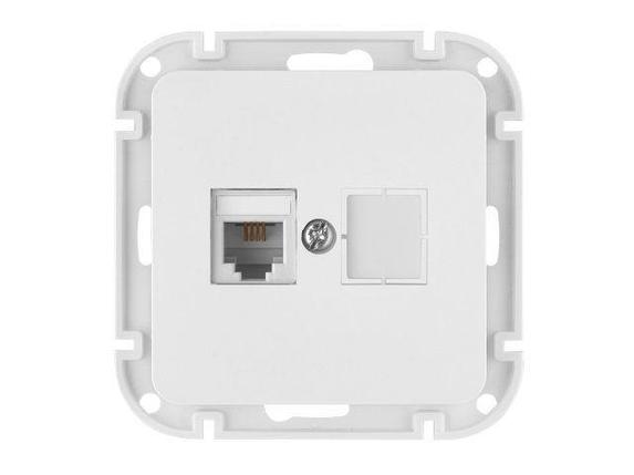 Розетка 1-ая телефонная (скрытая) белая, Astrum, Bylectrica, фото 1