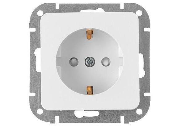 Розетка 1-ая (скрытая, с/з) белая, Astrum, Bylectrica, фото 1