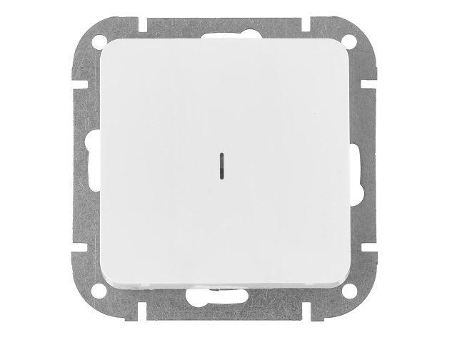 Выключатель 1 клав. (cкрытый, 10А) со световой индекацией, белый, Astrum, Bylectrica