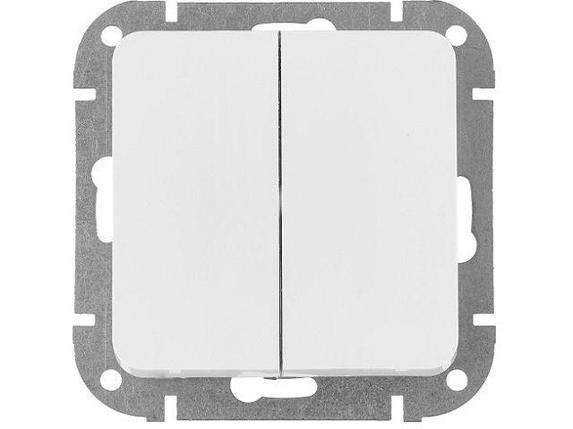 Выключатель 2 клав. (cкрытый, 10А) белый, Astrum, Bylectrica, фото 1