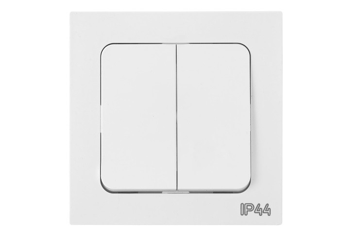 Выключатель 2 клав. (cкрытый, 10А) белый, Astrum, Bylectrica