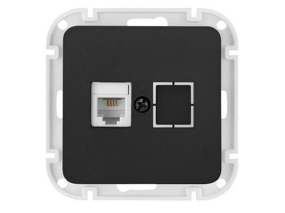 Розетка 1-ая телефонная (скрытая) карбон,  Astrum, Bylectrica, фото 1