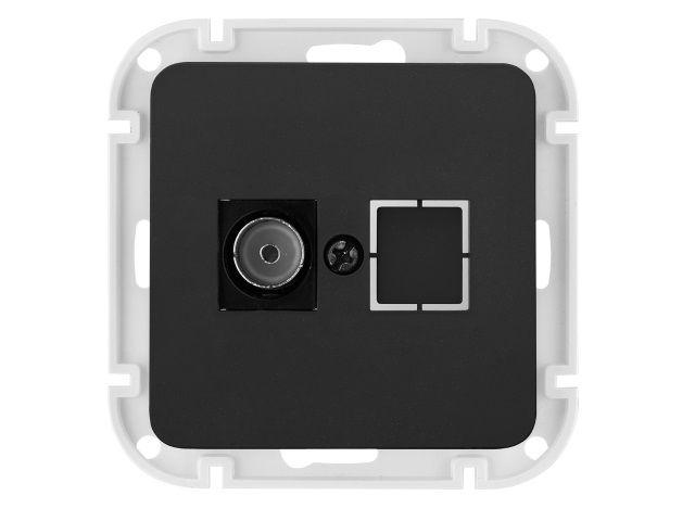 Розетка 1-ая телевизионная (скрытая) карбон,  Astrum, Bylectrica