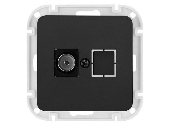 Розетка 1-ая телевизионная (скрытая) карбон, Astrum, Bylectrica, фото 1