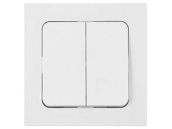 Выключатель 2 клав. проходной (скрытый, 10А) белый, Astrum, BYLECTRICA, фото 1