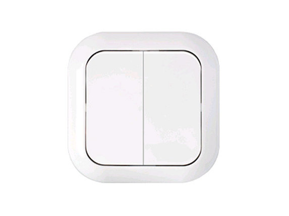 Выключатель 2 клав. (cкрытый, 6А) белый, Гармония, BYLECTRICA, фото 1