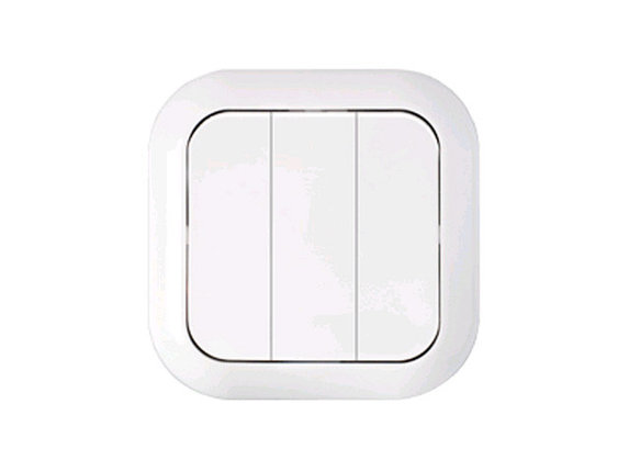 Выключатель 3 клав. (cкрытый, 6А) белый, Гармония,  BYLECTRICA, фото 1