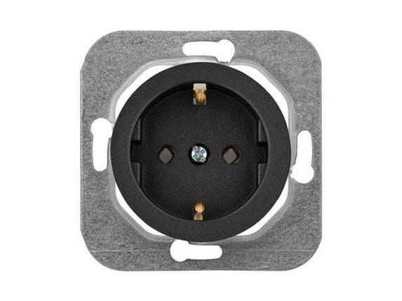 Розетка 1-ая (скрытая, с/з) графит, Прованс, Bylectrica, фото 1