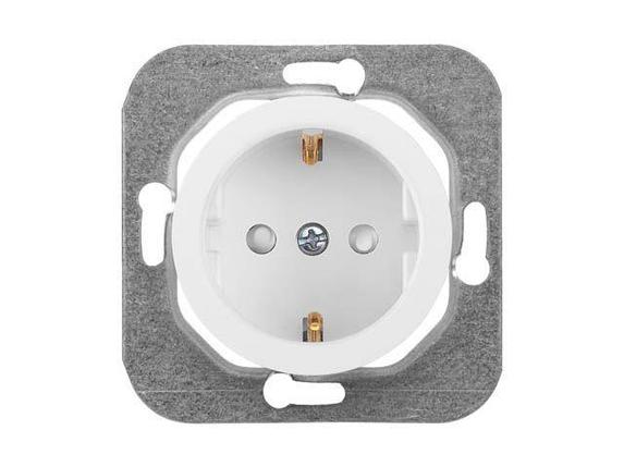 Розетка 1-ая (скрытая, с/з, з/ш) белая, Прованс, Bylectrica, фото 1