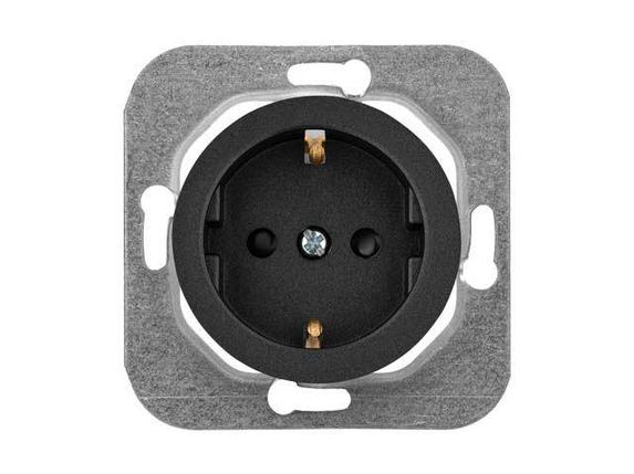 Розетка 1-ая (скрытая, с/з, з/ш) графит, Прованс, Bylectrica, фото 1
