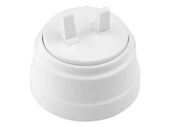 Выключатель 2 клав. тумблер. (открытый, до 10А) белый, Ретро, BYLECTRICA, фото 1