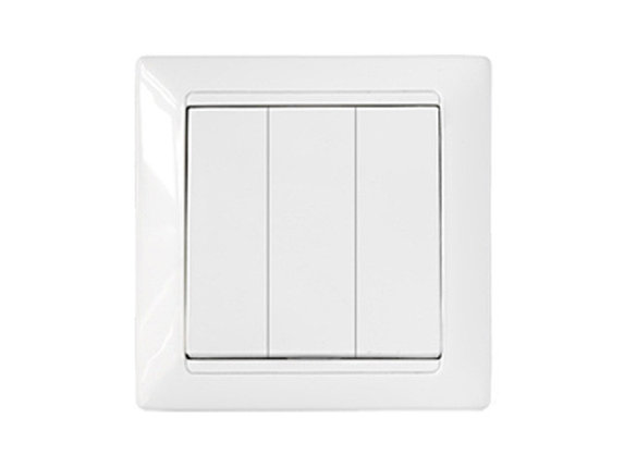Выключатель 3 клав. (cкрытый, 10А) белый, Стиль, Bylectrica, фото 1