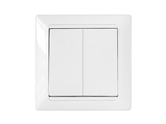 Выключатель 2 клав. (cкрытый, 10А) белый, Стиль, Bylectrica, фото 1