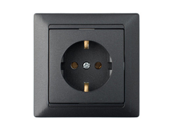 Розетка 1-ая (скрытая, с/з) графит, Стиль, Bylectrica, фото 1