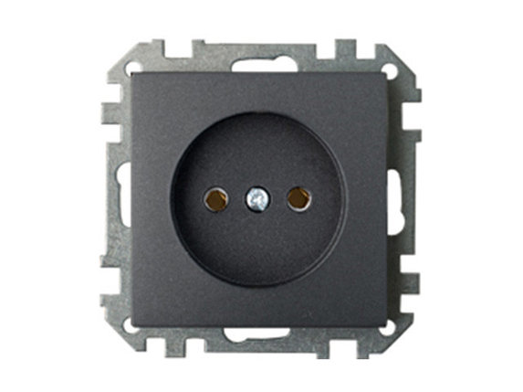 Розетка 1-ая (скрытая, б/з) графит, Стиль, Bylectrica, фото 1