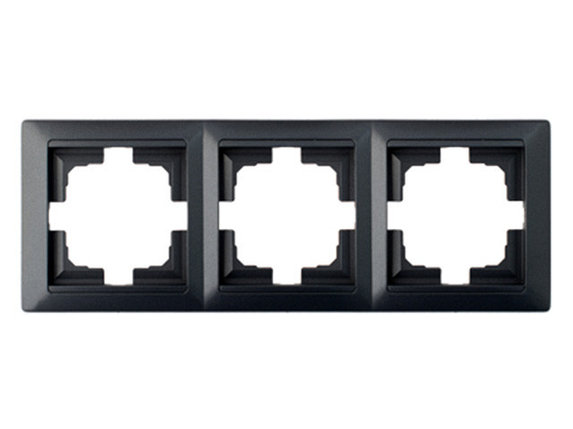 Рамка 3-местная графит, Стиль, Bylectrica, фото 1