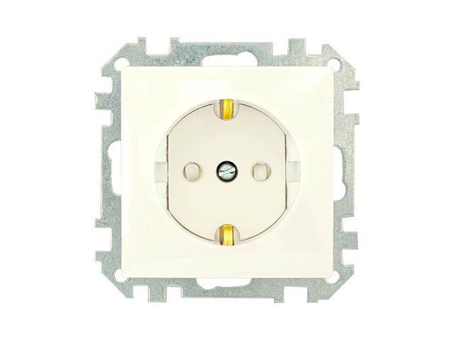 Розетка 1-ая (скрытая, с/з, з/ш) бежевая, Стиль, BYLECTRICA