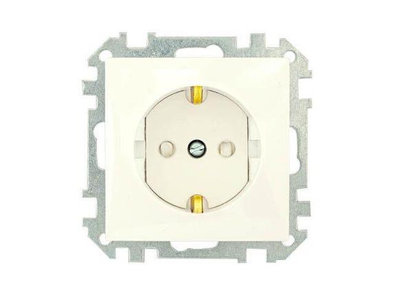 Розетка 1-ая (скрытая, с/з, з/ш) бежевая, Стиль, BYLECTRICA, фото 1
