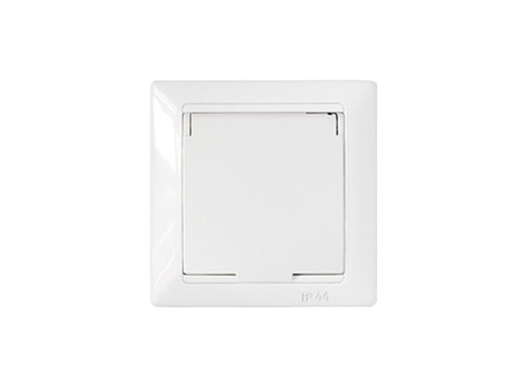 Розетка 1-ая (скрытая, с/з, брызг. защ.) белая, Стиль, Bylectrica, фото 1