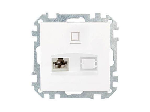 Розетка 1-ая компьютерная (скрытая) белая, Стиль, Bylectrica, фото 1