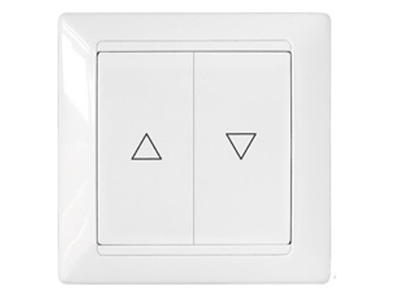 Выключатель 2 клав. с самовозвратом и механич. блокировкой (скрытый) белый, Стиль, Bylectrica, фото 1