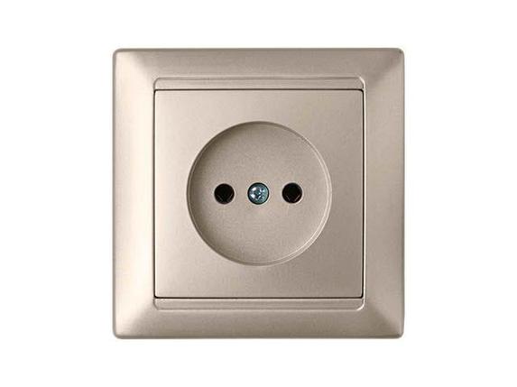 Розетка 1-ая (скрытая, б/з) шампань, Стиль, Bylectrica, фото 1