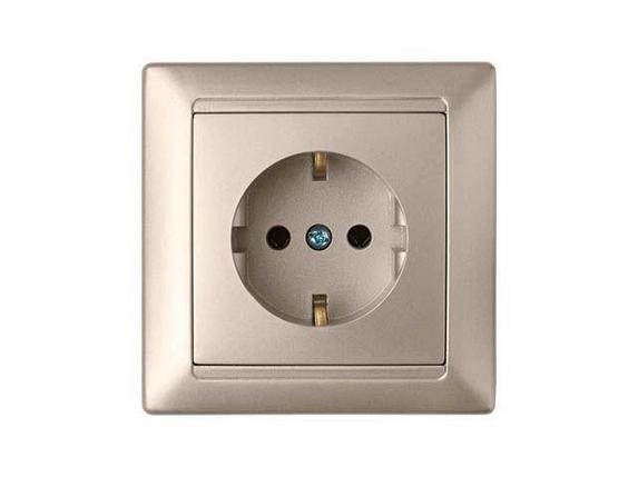 Розетка 1-ая (скрытая, с/з) шампань, Стиль, Bylectrica, фото 1