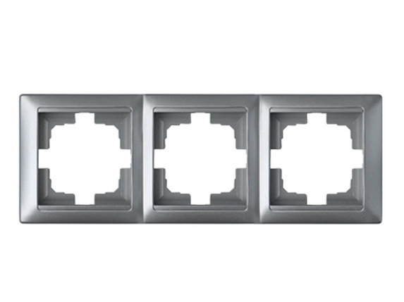 Рамка 3-местная серебро, Стиль, Bylectrica, фото 1