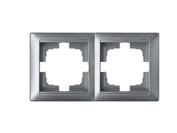 Рамка 2-местная серебро, Стиль, Bylectrica, фото 1