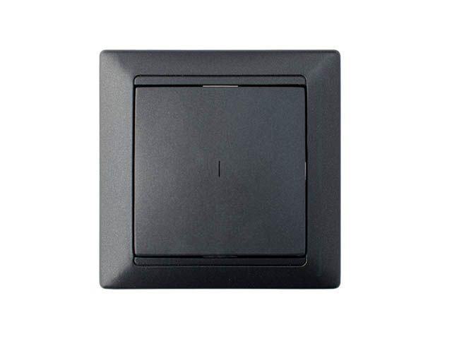 Выключатель 1 клав. (cкрытый, 10А) со световой индикацией, графит, Стиль, BYLECTRICA