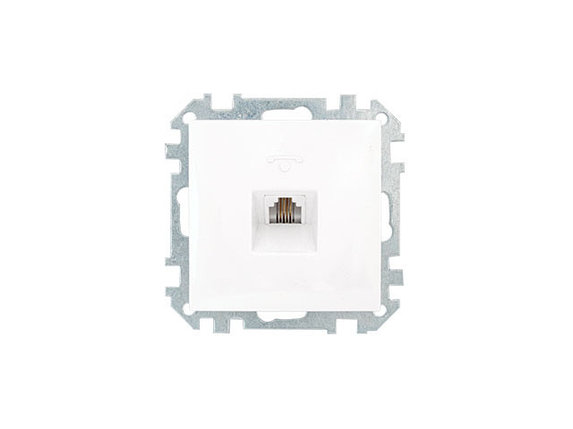 Розетка 1-ая телефонная (скрытая) белая, Стиль, Bylectrica, фото 1