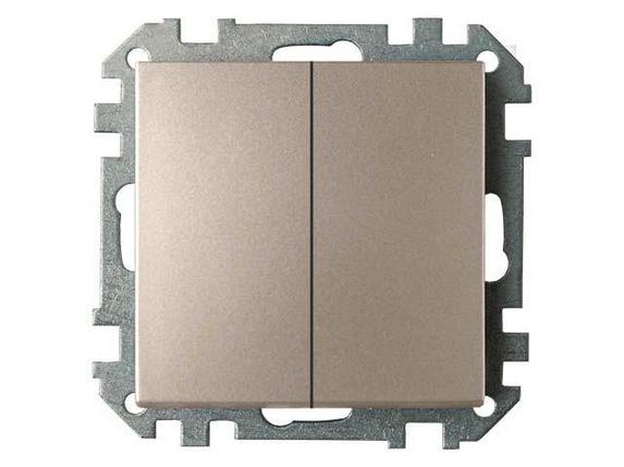 Выключатель 2 клав. (cкрытый, 10А) шампань, Стиль, Bylectrica, фото 1