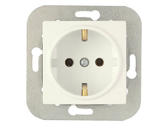 Розетка 1-ая (скрытая, с/з) бежевая, Уют, BYLECTRICA, фото 1