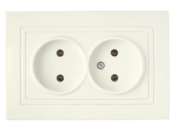 Розетка 2-ая (скрытая, б/з) бежевая, Уют, BYLECTRICA, фото 1