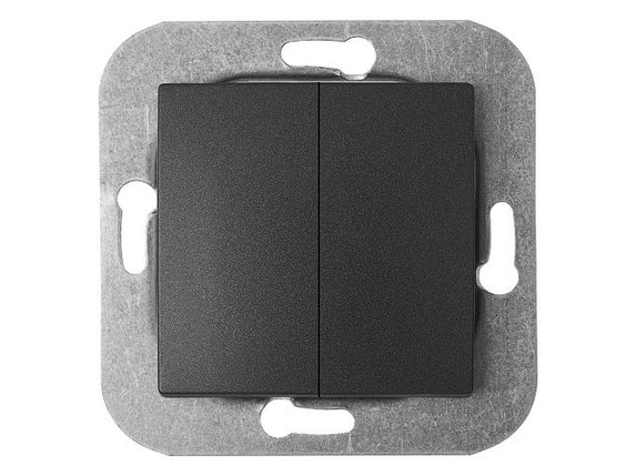 Выключатель 2 клав. (cкрытый, 10А) графит, Уют, BYLECTRICA, фото 1