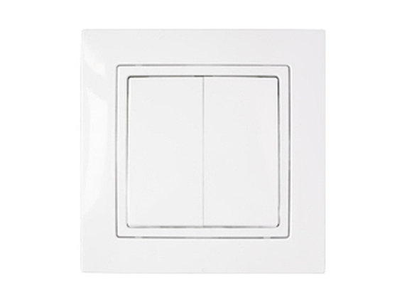 Выключатель 2 клав. (cкрытый, 10А) белый, Уют, Bylectrica, фото 1