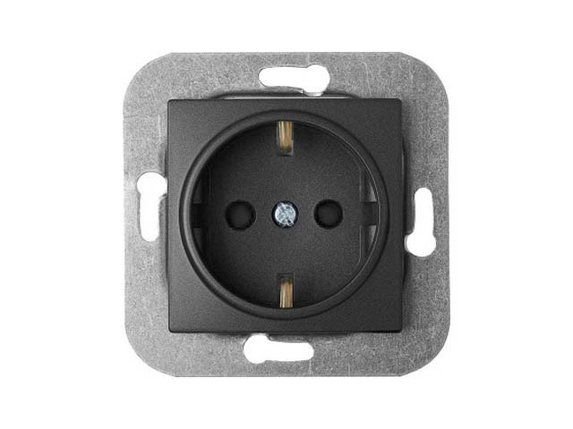 Розетка 1-ая (скрытая, с/з, з/ш) графит, Уют, Bylectrica, фото 1