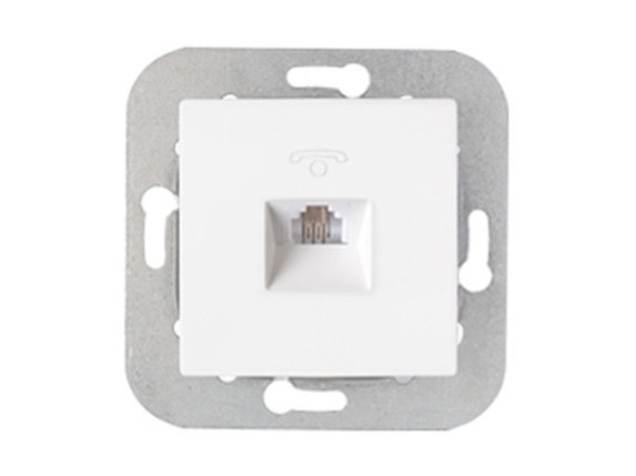 Розетка 1-ая телефонная (скрытая) белая, Уют, Bylectrica, фото 1