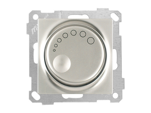 Выключатель поворотный (диммер) (скрытый, без рамки, винт. зажим, 600Вт) титан, DARIA, MUTLUSAN