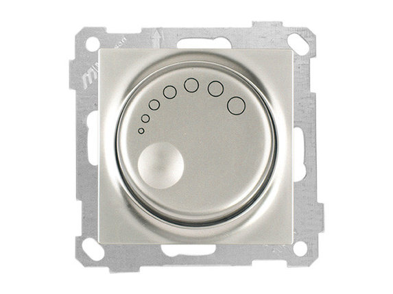 Выключатель поворотный (диммер) (скрытый, без рамки, винт. зажим, 600Вт) титан, DARIA, MUTLUSAN, фото 1